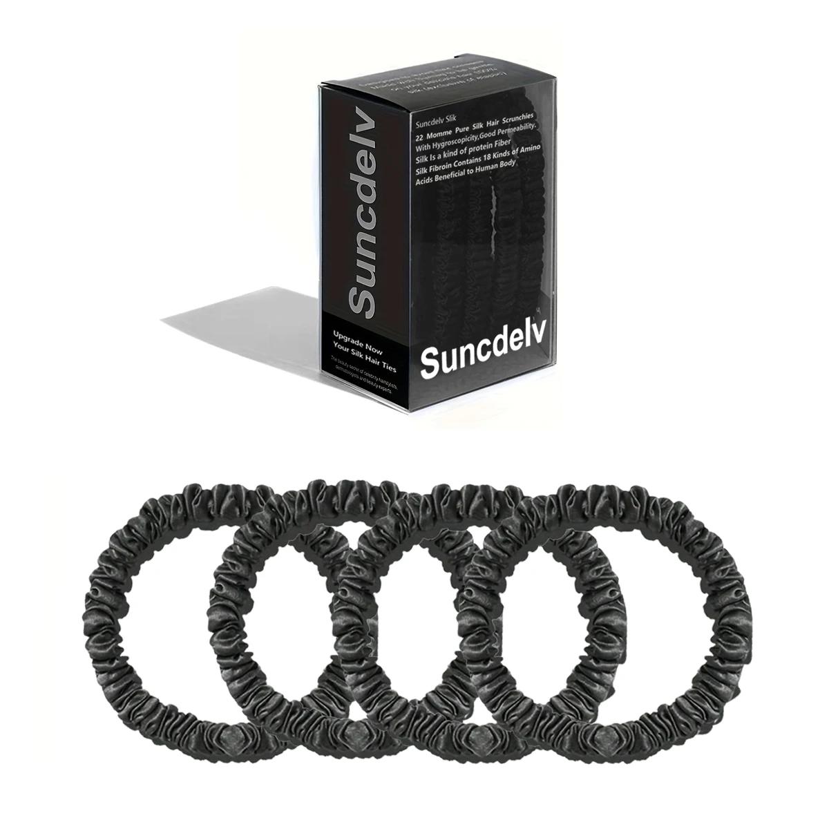 Chouchous pour cheveux 100% soie naturelle, couleur unie, chouchous pour cheveux de haute qualité (2