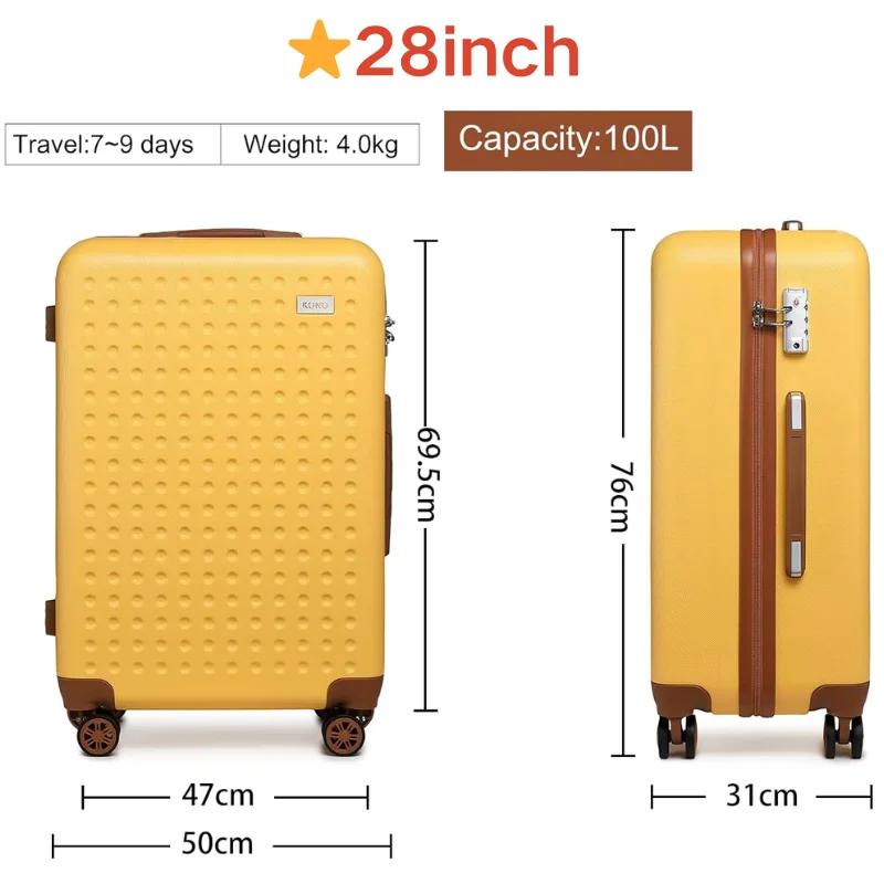 M/L/XL Kono étui rigide 100% ABS bagage de voyage avec 8 roues spinner valise à roulettes TSA serrur