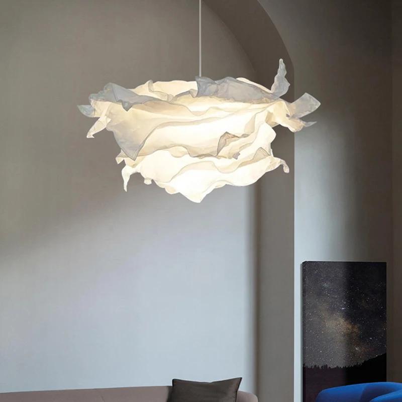 Lustre en papier minimaliste éclairage maison intérieure chambre salon lampes suspendues bricolage b