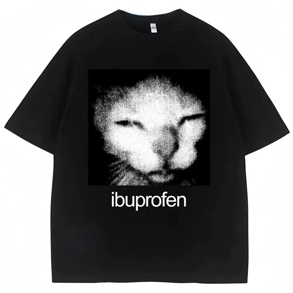 2026 Vintage Drôle Ibuprofen Chat Meme Graphique T-shirt Femmes Humor Mode T-shirts Surdimensionné D