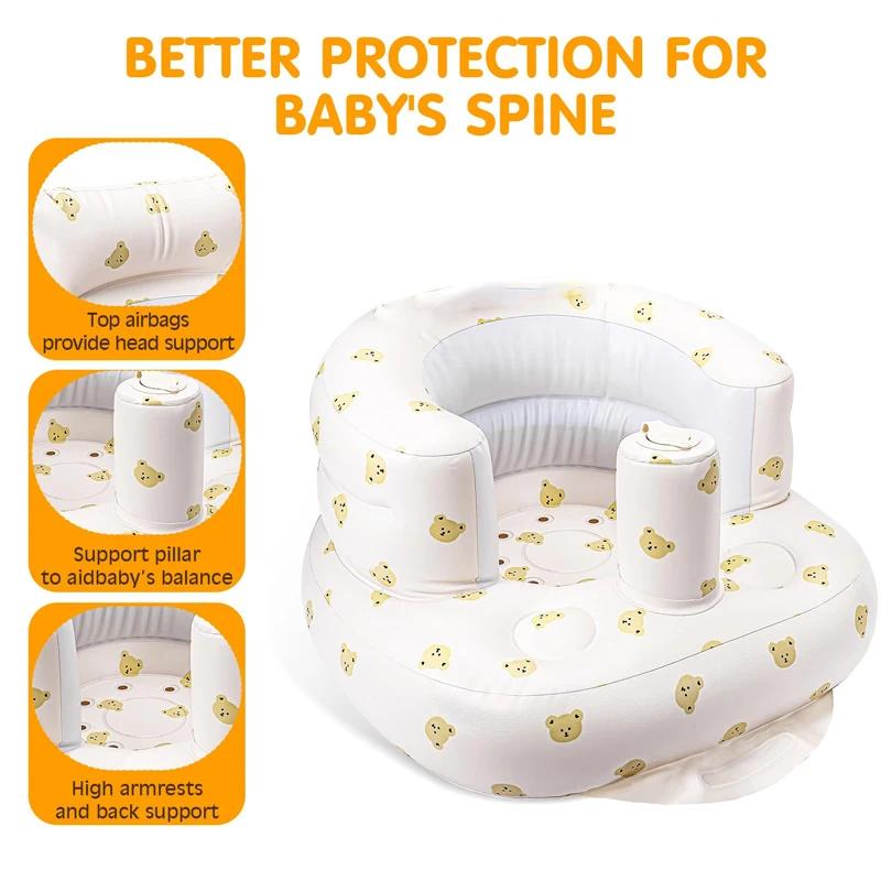 Siège gonflable pour bébés de 3 à 36 mois, canapé pour enfants à pompe à Air intégrée, siège gonflab