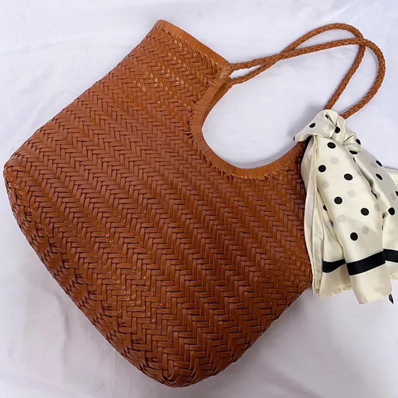 Sac à provisions en cuir de vachette fait à la main pour dames, grand fourre-tout vintage, sacs à ma