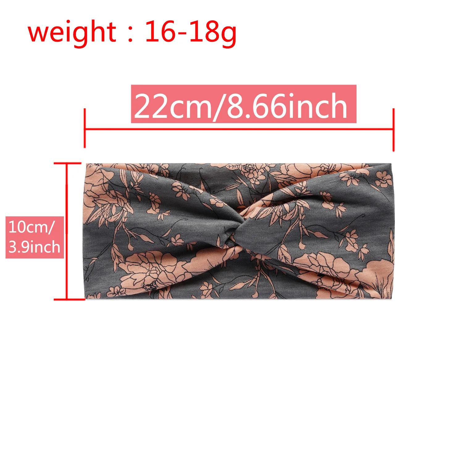 Mode bohème bandes de cheveux imprimer femmes filles bandeaux Vintage croix Turban pansement Bandana
