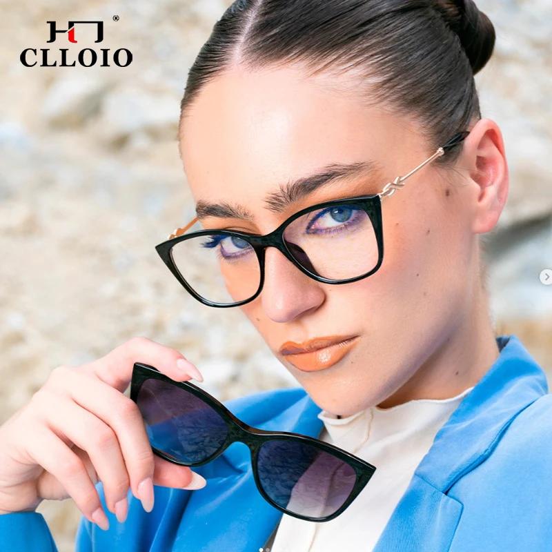 CLLOIO pince magnétique sur lunettes de myopie optique femmes conduite lunettes de soleil polarisées