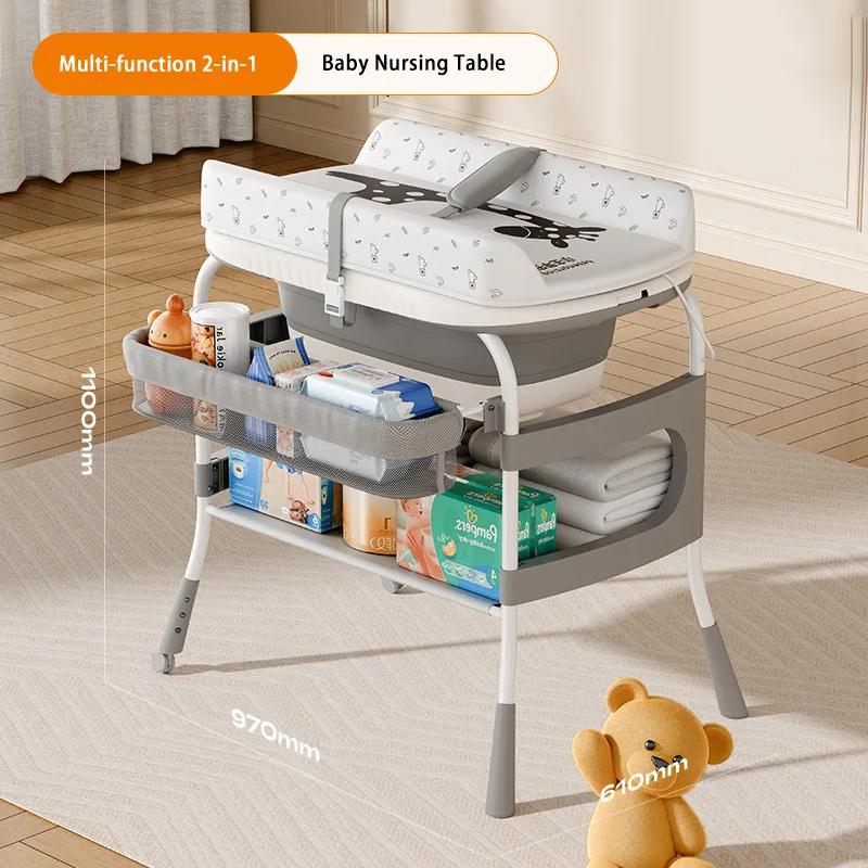 Table d'allaitement 2 en 1 pour bébé, Station de soins des couches pour bébé, fonction multifonction