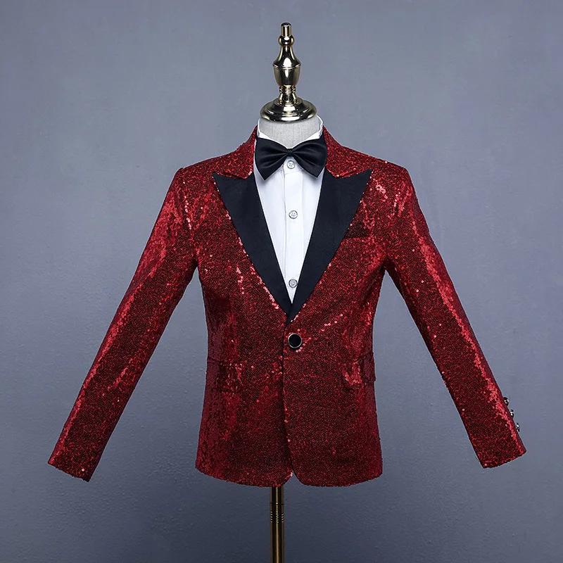 Veste de brevà Paillettes pour Garçon, Blazer Brcorporelle, Robe Formelle Trempée, Vêtements de ixde