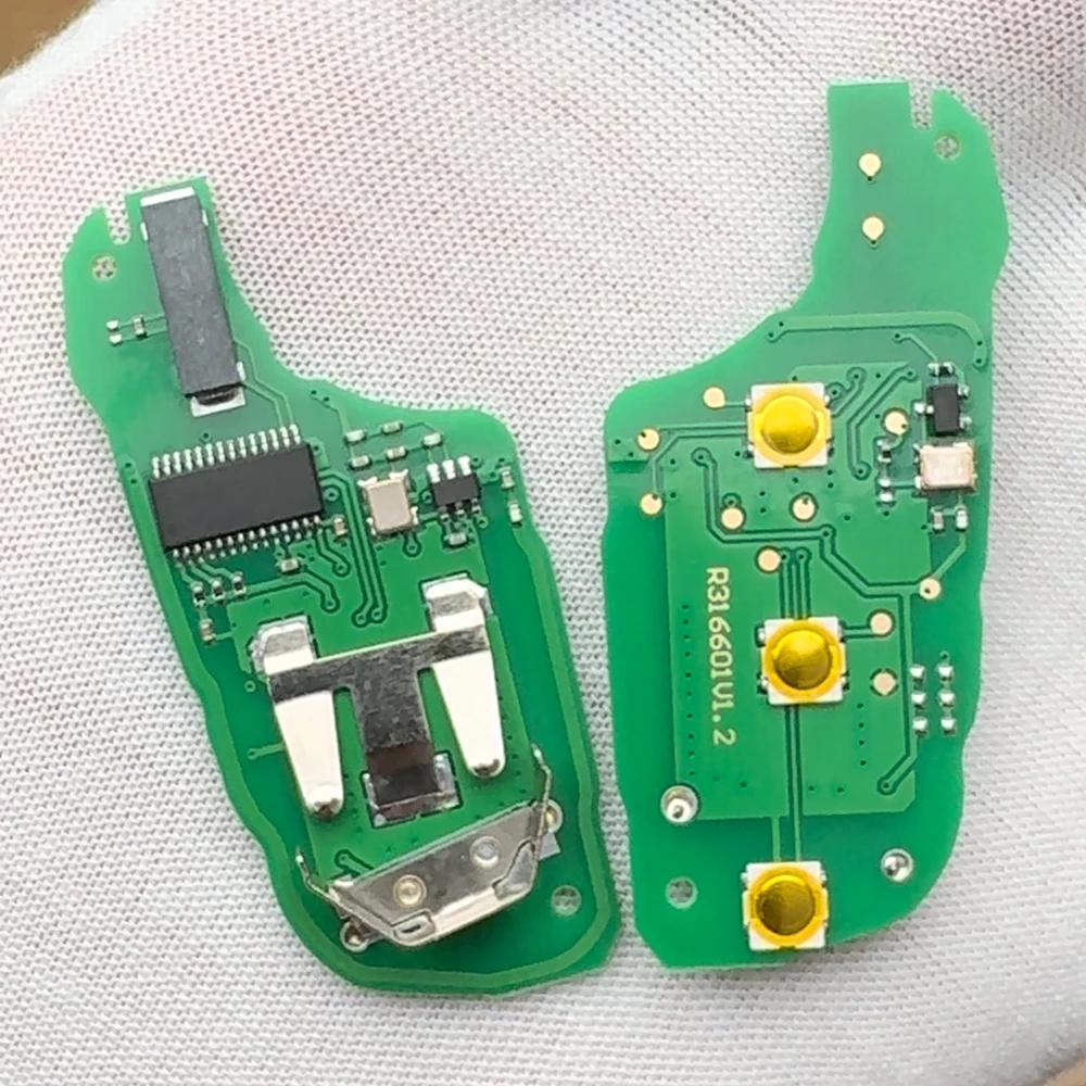 SUPERKEY 4A puce rabattable clé de voiture pliante à distance 433 MHZ HU83 VA2 lame pour Peugeot 308