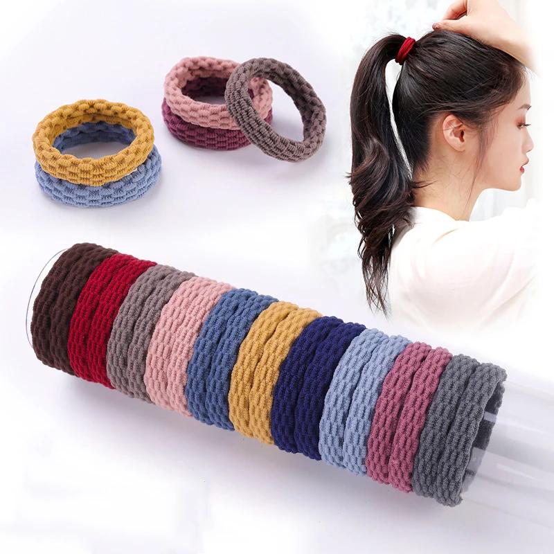 20 pièces femmes filles Simple basique élastique bandes de cheveux cravates Scrunchie support bandes