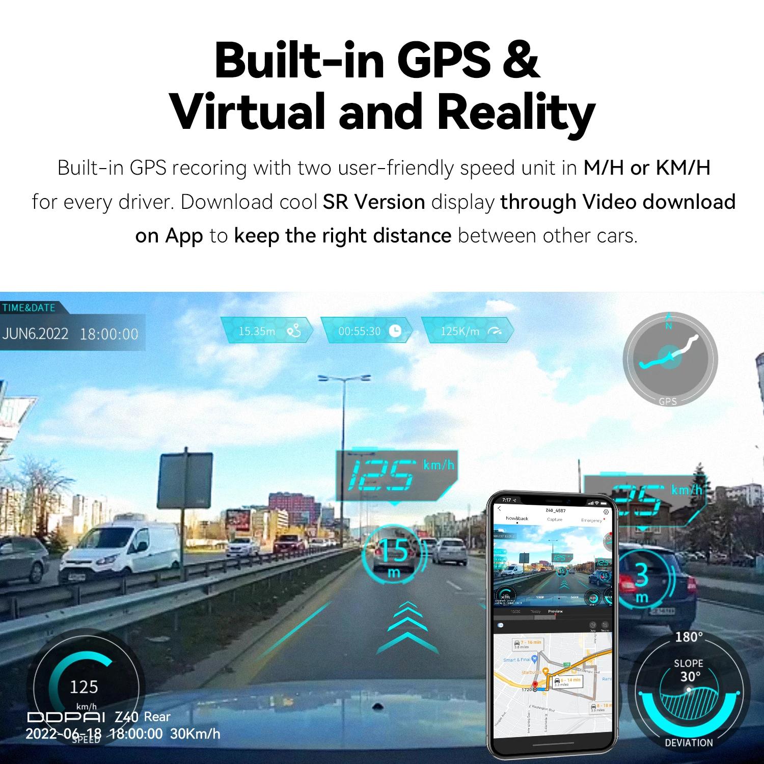 DDPAI Z40 Dash Cam caméra de voiture enregistreur Sony IMX335 1944P HD vidéo GPS suivi 360 Rotation 
