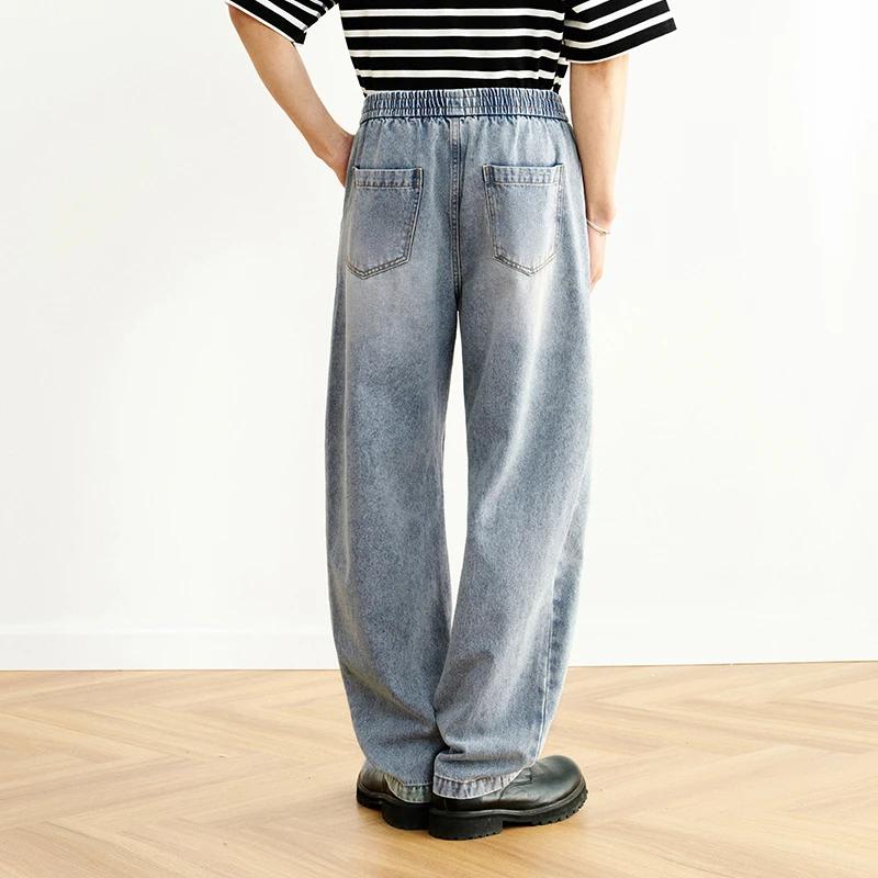 Semir jean hommes ample jambe droite américain ourlet incurvé 2025 nouveau été pantalons longs rétro