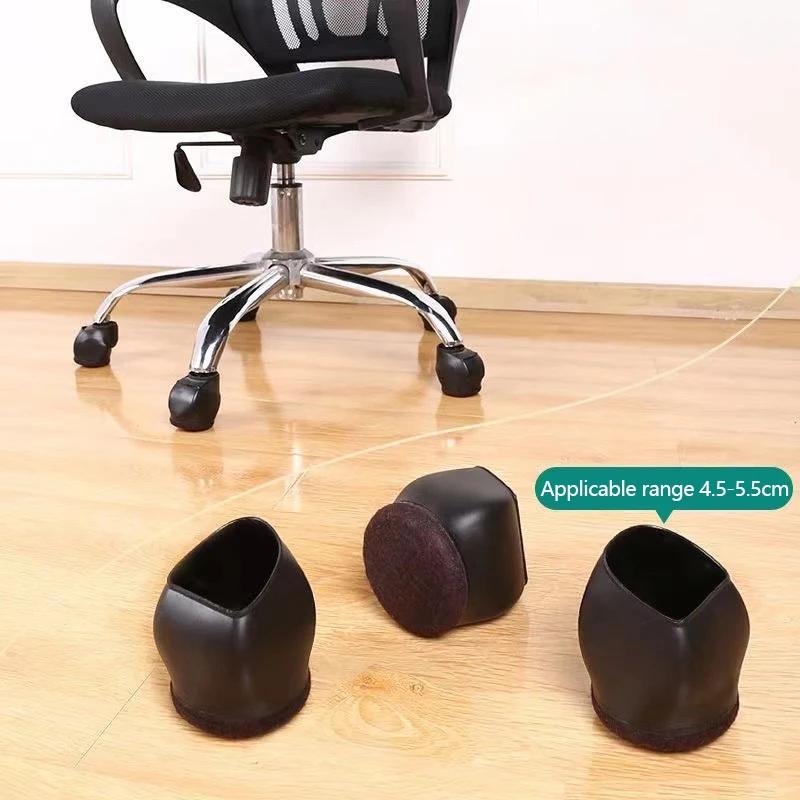 Bouchon de roue en caoutchouc pour chaise de bureau, pieds de meubles, protecteurs de sol standard, 