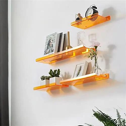 Étagère de rangement murale en acrylique de couleur, étagères modernes pour salle de bain, salon, po