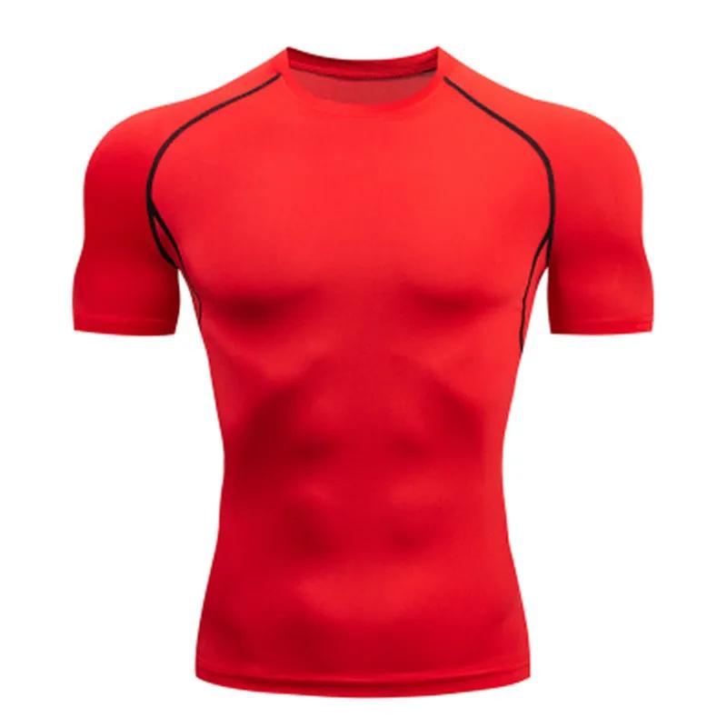 T-shirt de compression élastique respirant pour homme, haut serré, sweat-shirt de course, jogging, s
