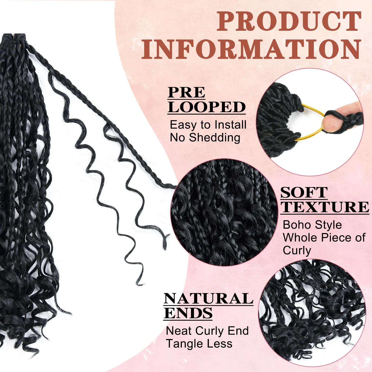 10 pouces déesse boîte tresses Crochet cheveux 1 paquet/lot synthétique Boho Crochet boîte tresses a