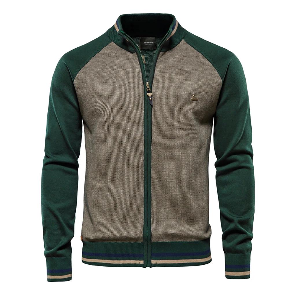 AIOPESON épissé Cardigan hommes Streetwear décontracté haute qualité coton pull hommes hiver marque 