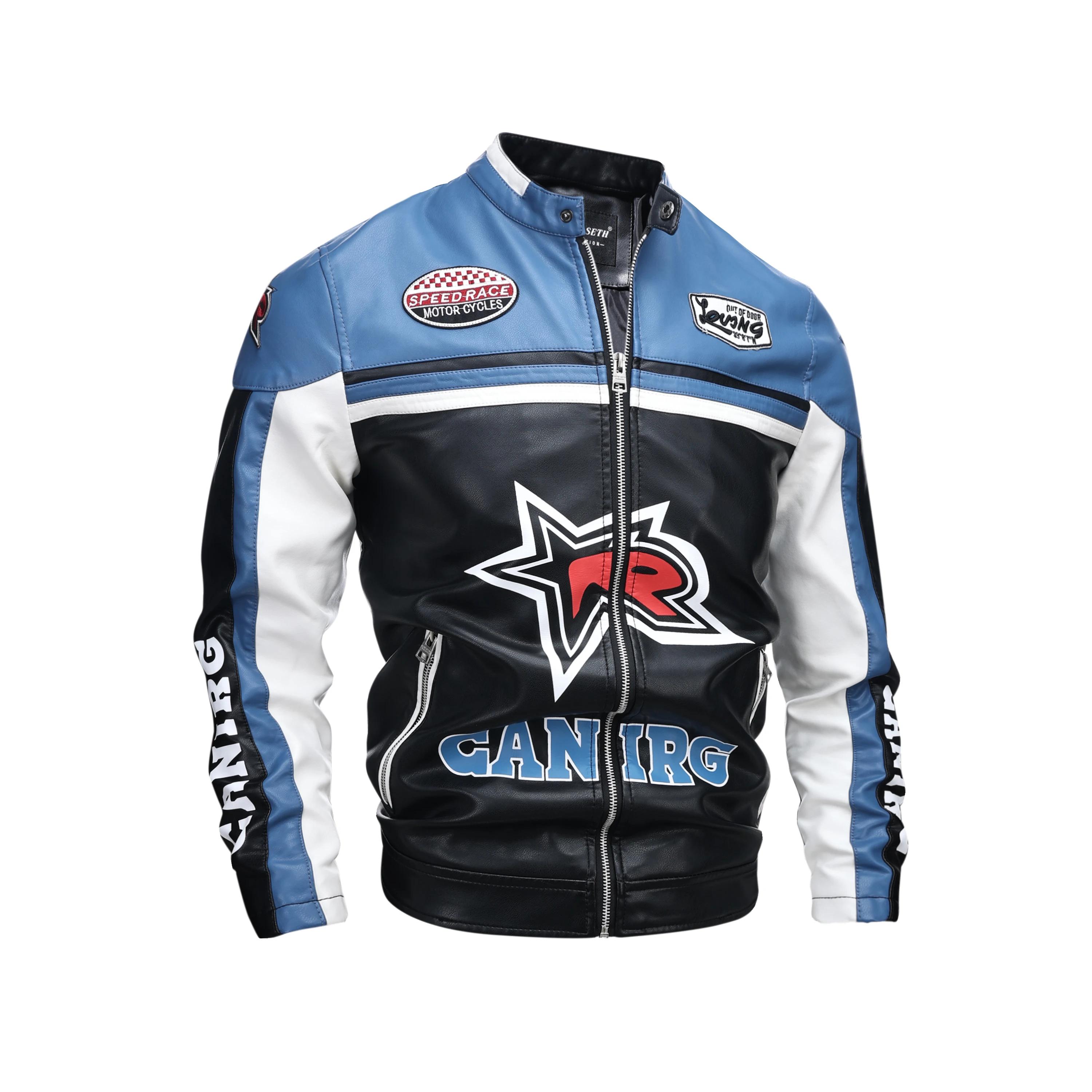 Vestes en cuir pour hommes automne décontracté moto veste en polyuréthane Biker manteaux en cuir mar