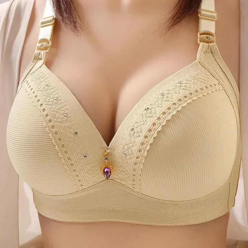 Collection latérale froncée sous-vêtements de levage seins brassière grande taille soutien-gorge ple