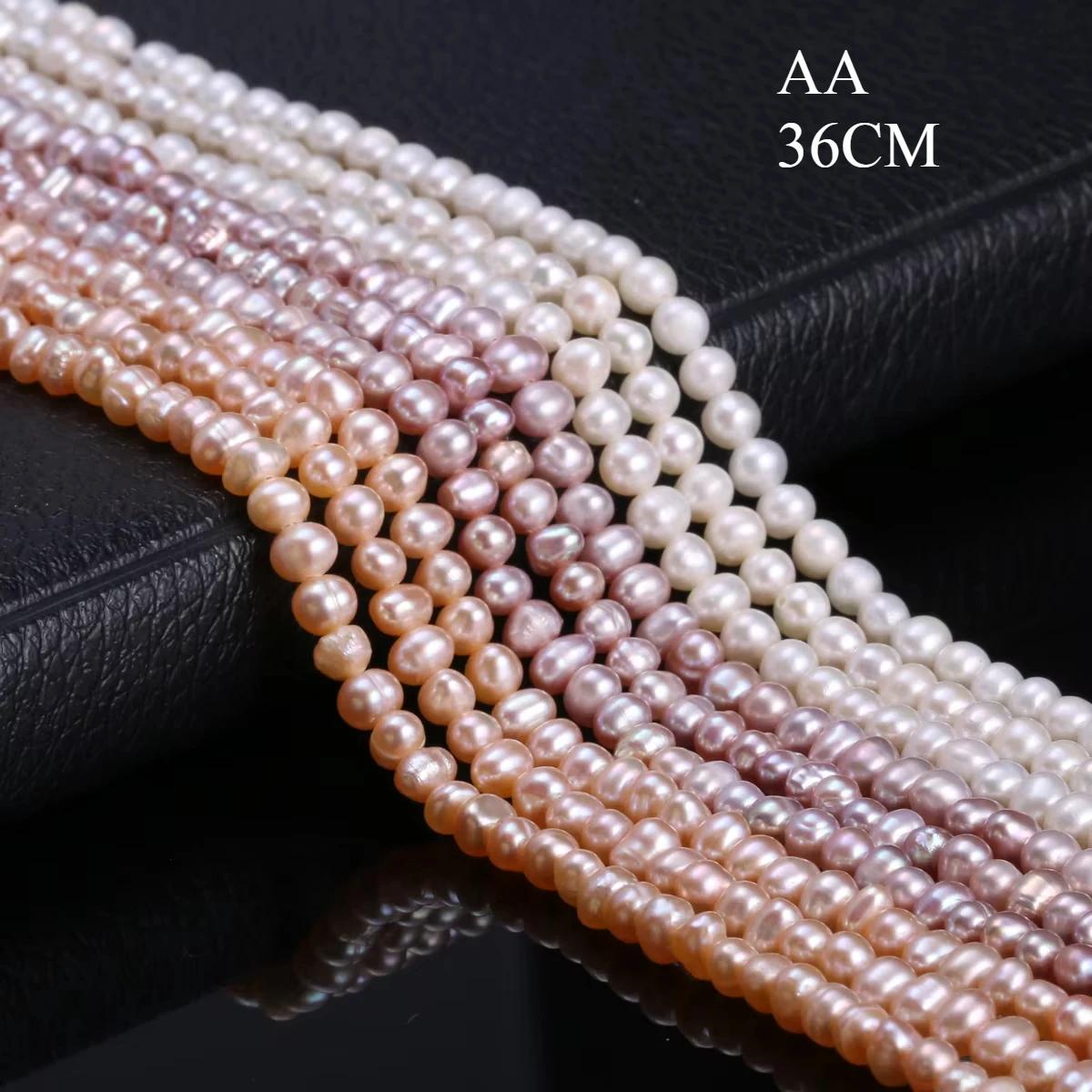 Perles Rondes de Culture d'Eau Douce, AA 36cm, 100% Naturelles, pour Bijoux, Collier, Bracelet, 13 A