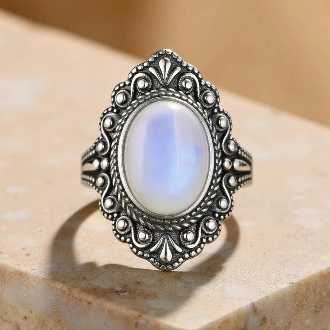 Bagues en argent vintage personnalisées avec boîte cadeau