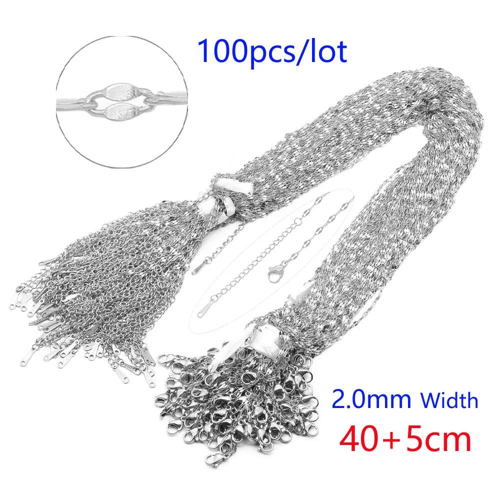 100 pcs/Lot en vrac en gros 304 en acier inoxydable lien de câble Rolo chaîne collier pour la fabric