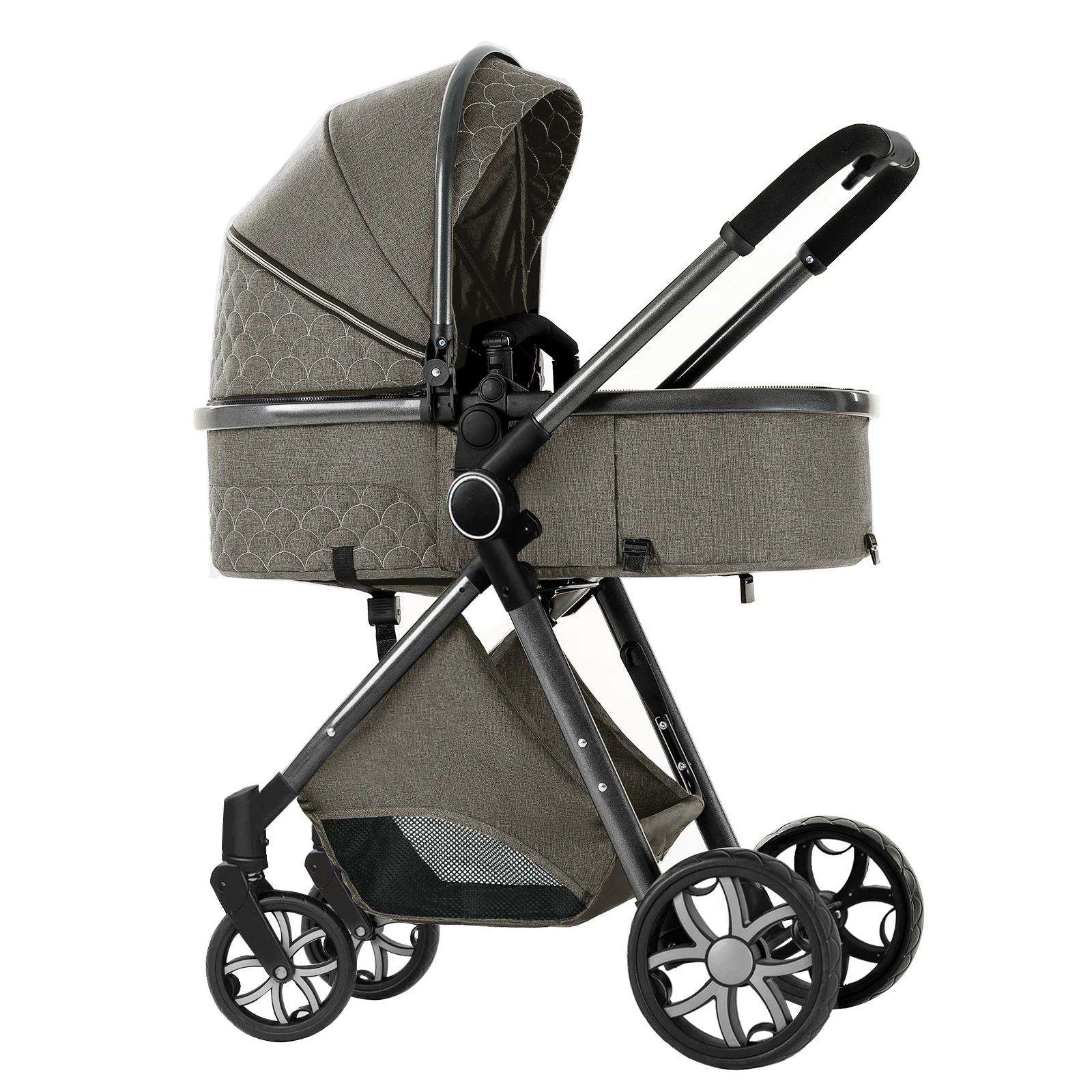 Poussette bébé 3 en 1, landau léger, poussette Portable pour nouveau-né, siège auto avec couffin