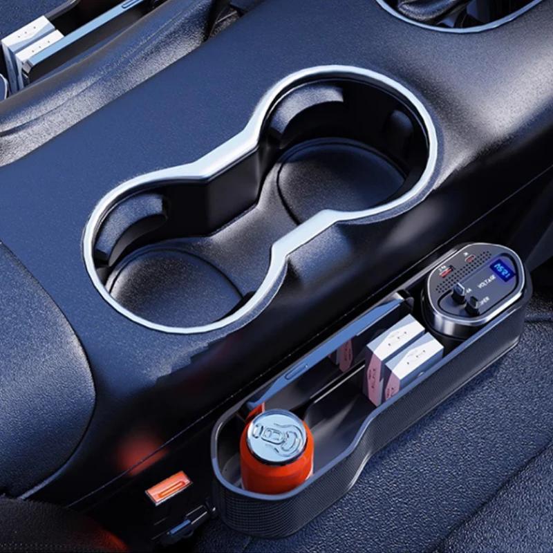 SEAMETAL – organisateur d'espace de siège de voiture à chargement sans fil, avec câble de Charge rap