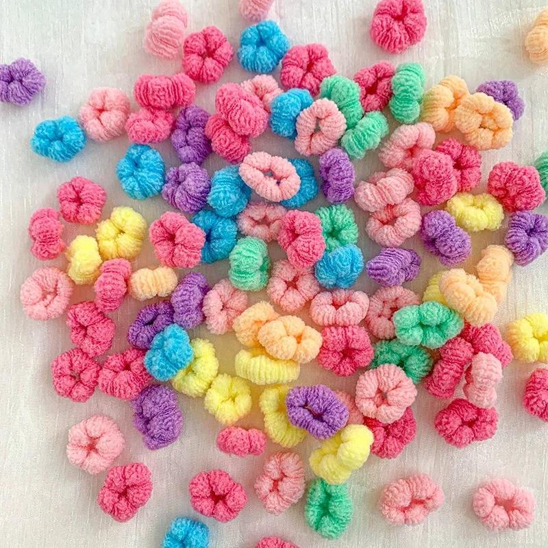 100 pièces enfants bandes de cheveux élastiques filles attaches de cheveux colorées élastique pour q