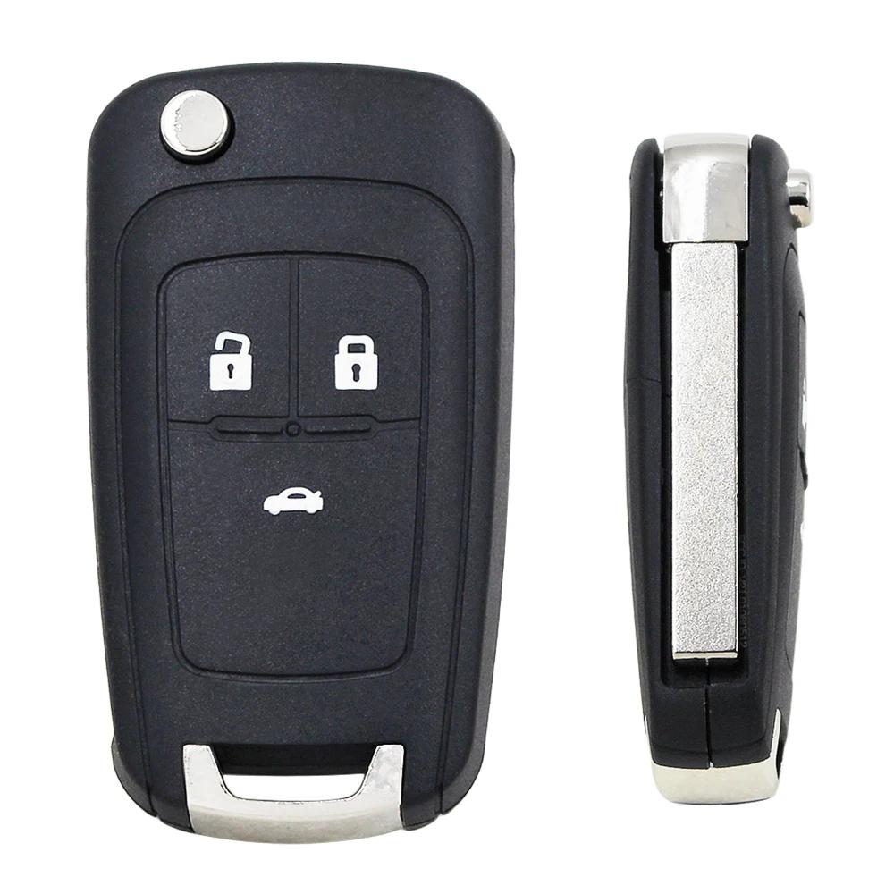 Coque de clé pliante à 3 boutons, 10 pièces/lot, pour Chevrolet Aveo Cruze, lame non coupée