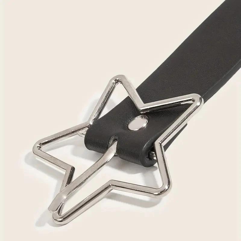 Y2K Punk étoile oeillet noir Rivet ceinture Goth Pu cuir ceintures pour femmes jean pantalon garçons