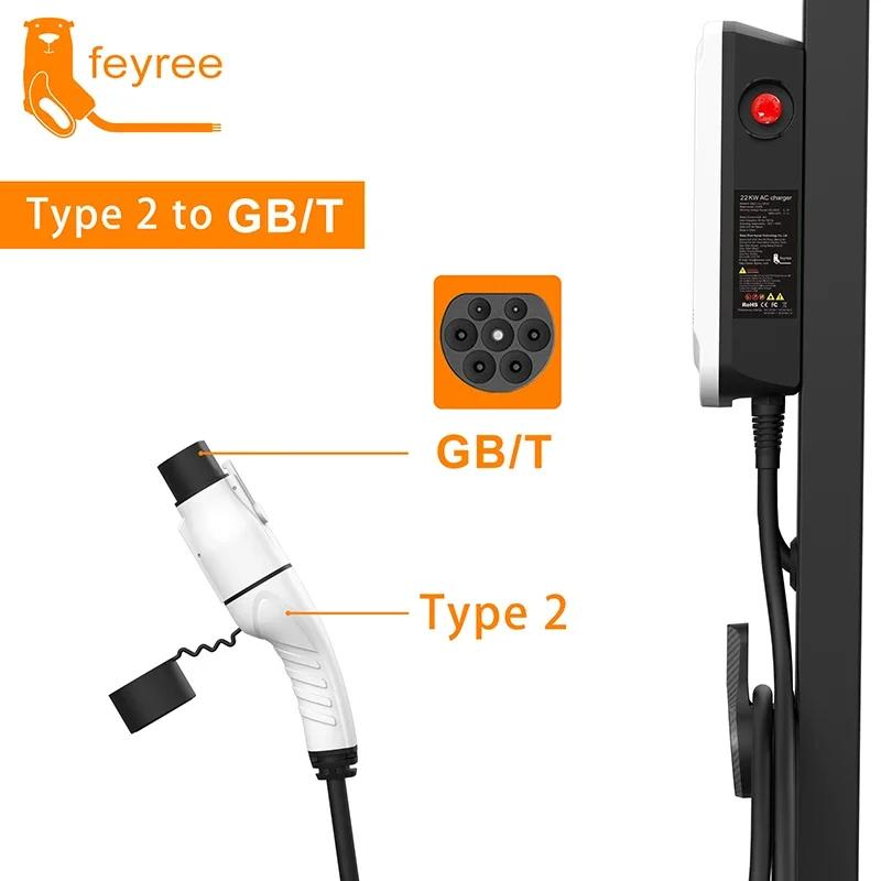Feyree EV chargeur adaptateur Type 2 IEC 62196-2 vers GB/T convertisseur pour chine Standard véhicul