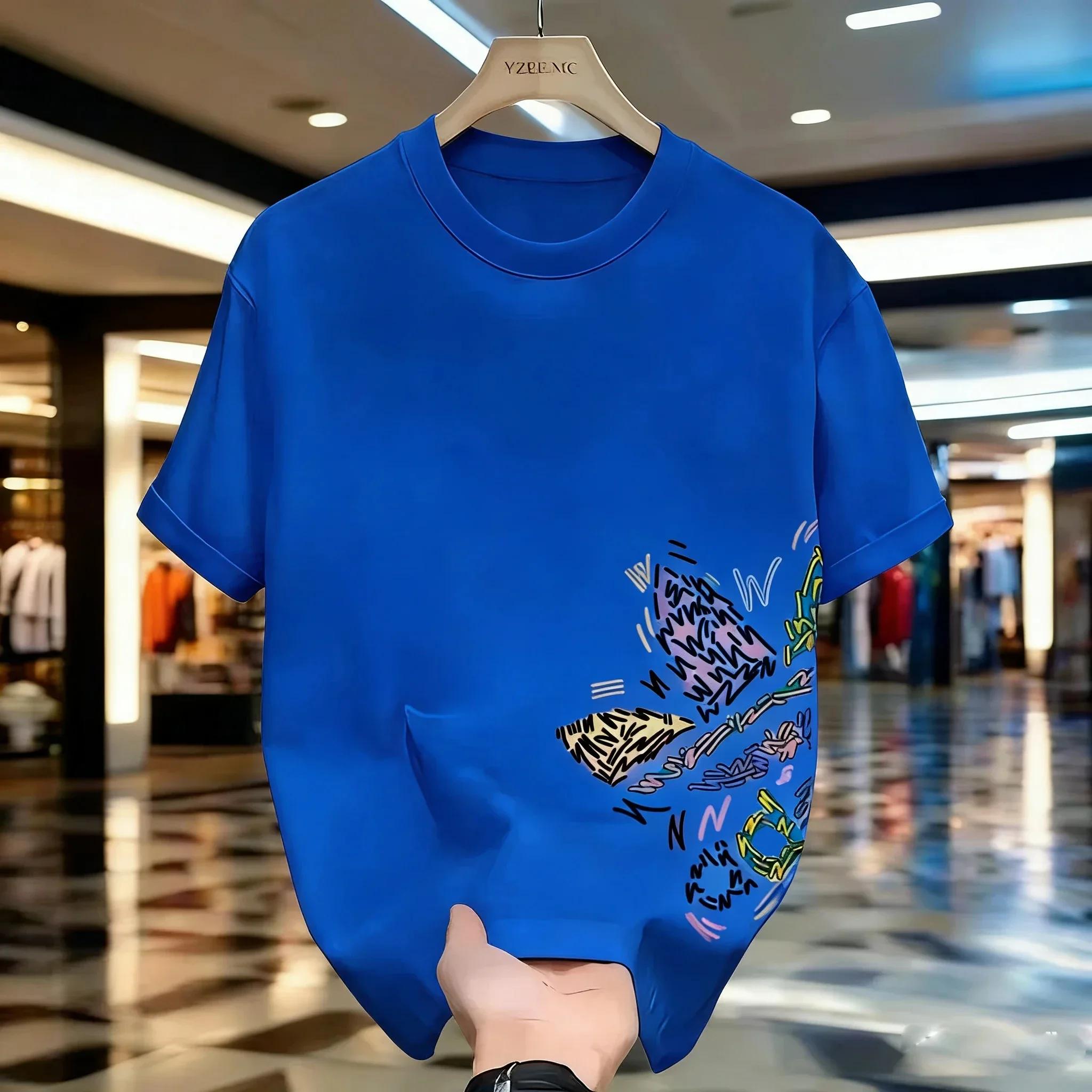T-shirt en coton ample à col rond pour homme et femme, modèle tendance et respirant, best-seller été