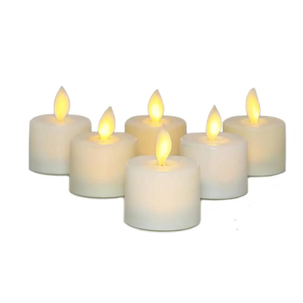 Mèche mobile sans flamme avec télécommande, fausse bougie électronique, LED, Noël réaliste, église, 