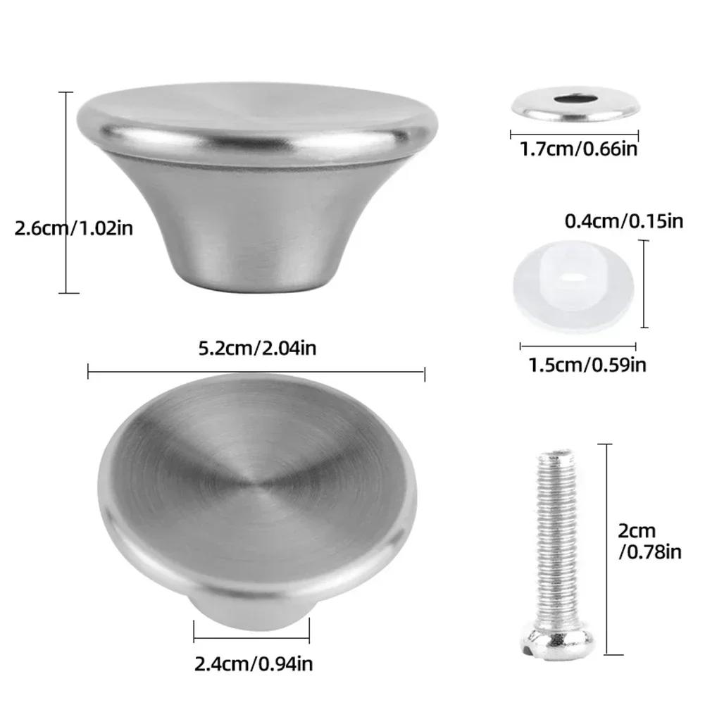 Boutons de couvercle de Pot en acier inoxydable, 2 pièces, poignée de couvercle de Pot, matériel de