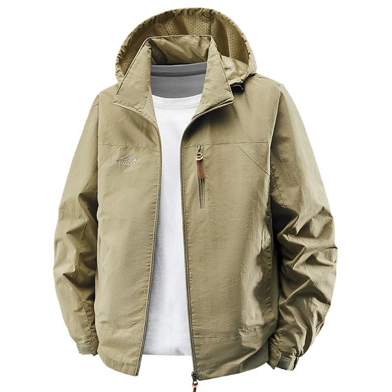 Printemps automne coupe-vent imperméable randonnée vestes hommes en plein air Camping manteaux à cap