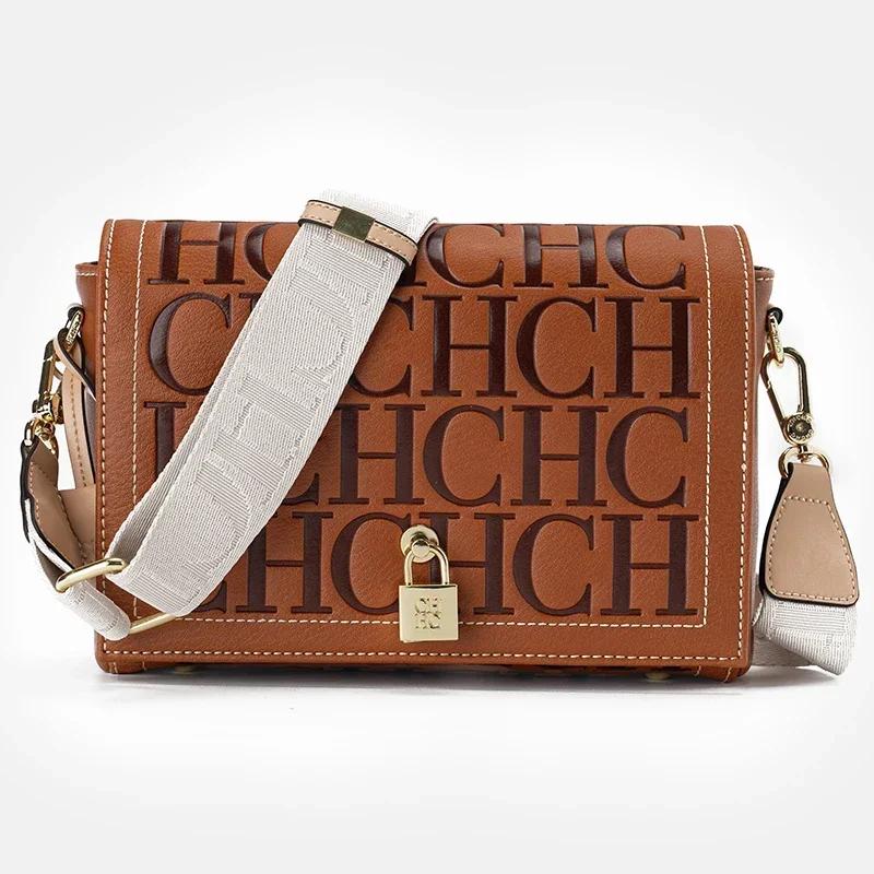 CH automne et hiver couleur unie sac à bandoulière lettre impression haute qualité femmes mode éléga