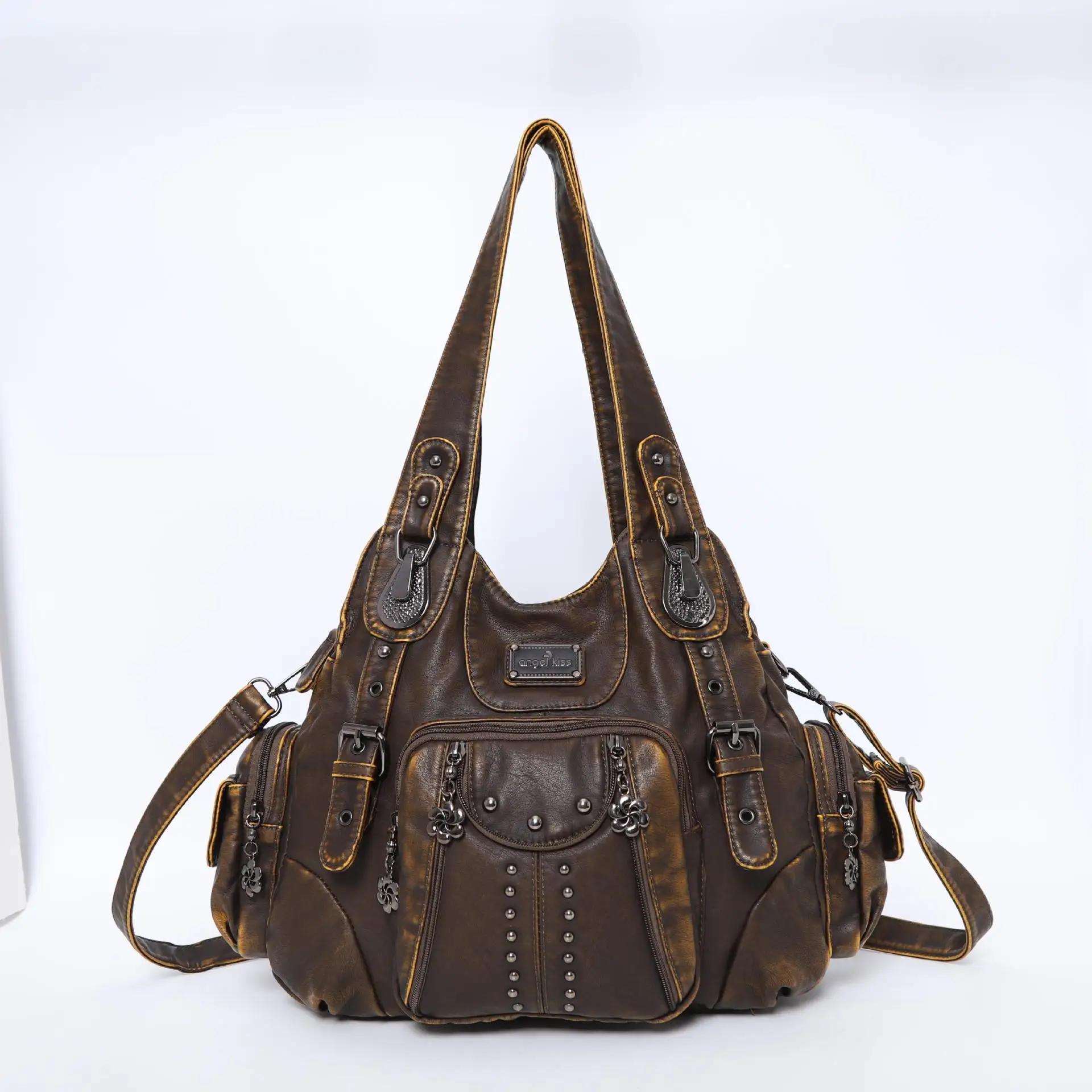 Angel Kiss – sac à bandoulière en cuir PU pour femmes, sac à main de grande capacité, sac à bandouli