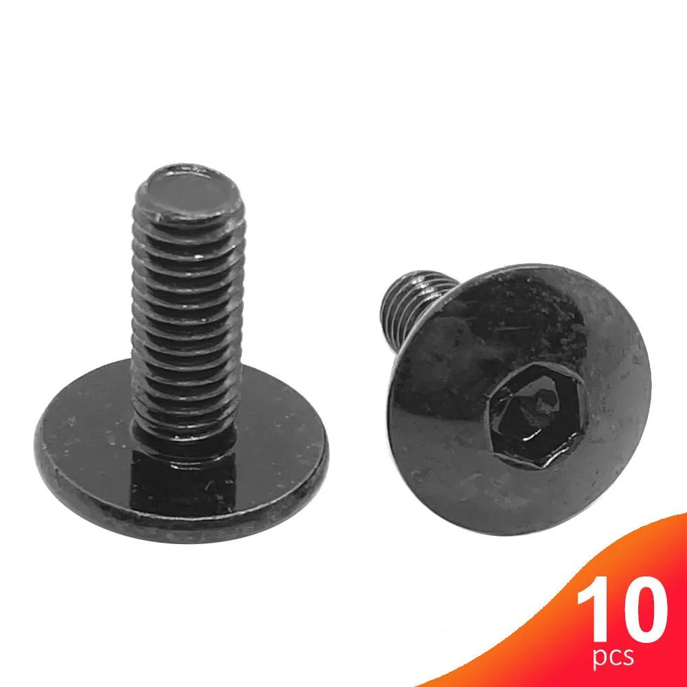 Vis à douille hexagonale à grande tête plate noire, boulons M6 antirouille, placage de Zinc noir pou
