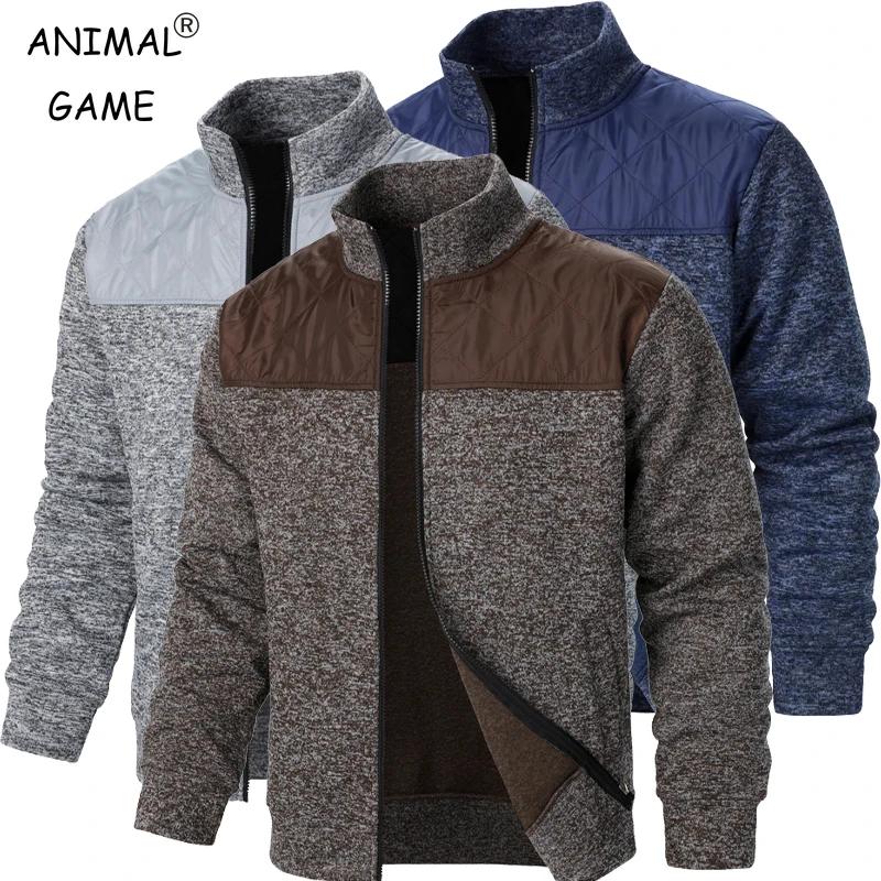 Sweat-shirt Patchwork pour hommes, veste à col montant, Cardigan ajusté, Streetwear, vêtements de sp