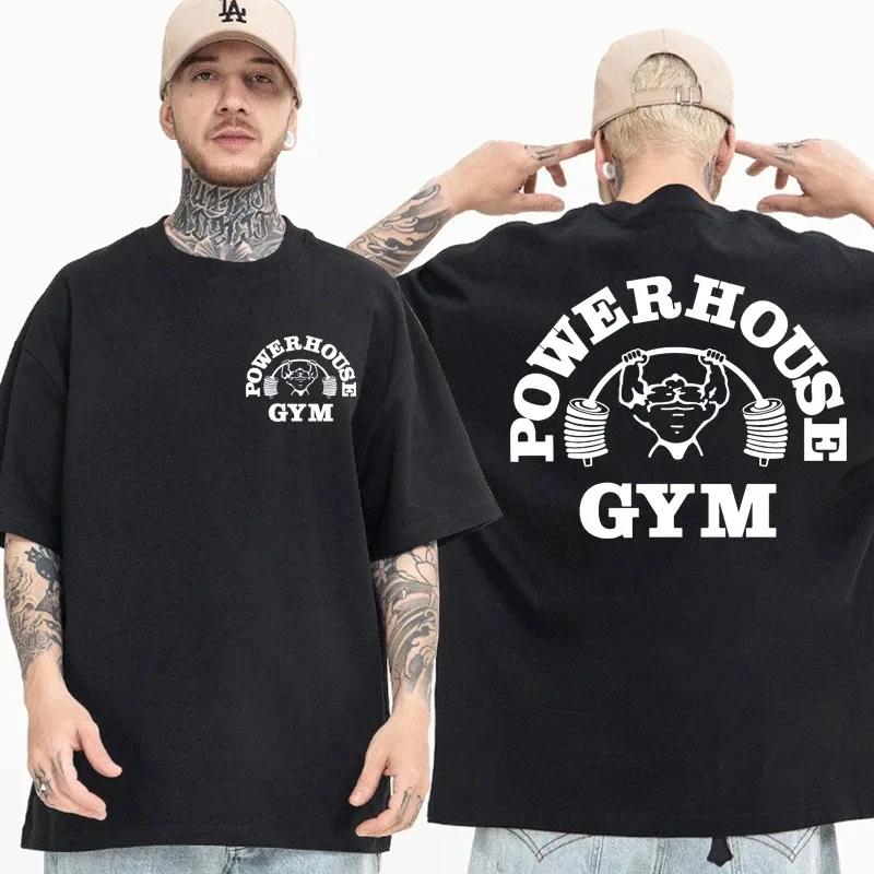 T-shirt graphique Powerhouse Fitness pour femmes et hommes, un T-shirt surdimensionné intéressant à 