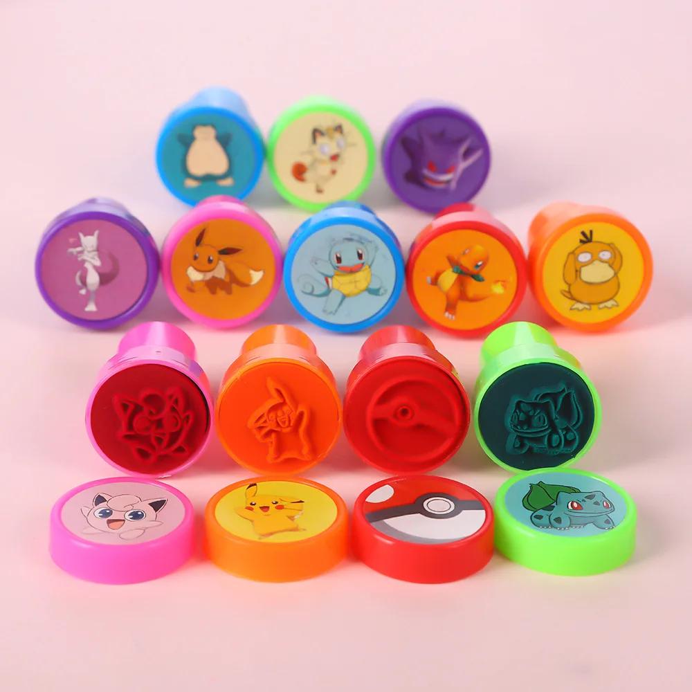 12 pièces Pokemon Anime couleur Mini sceau Pikachu Gengar ronflement dessin animé mignon en plastiqu