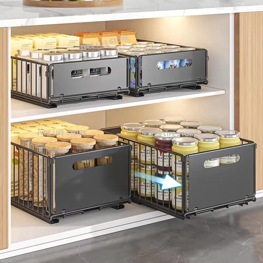 Support de rangement de cuisine, organisateur d'armoire extractible, tiroir coulissant, plateau de r