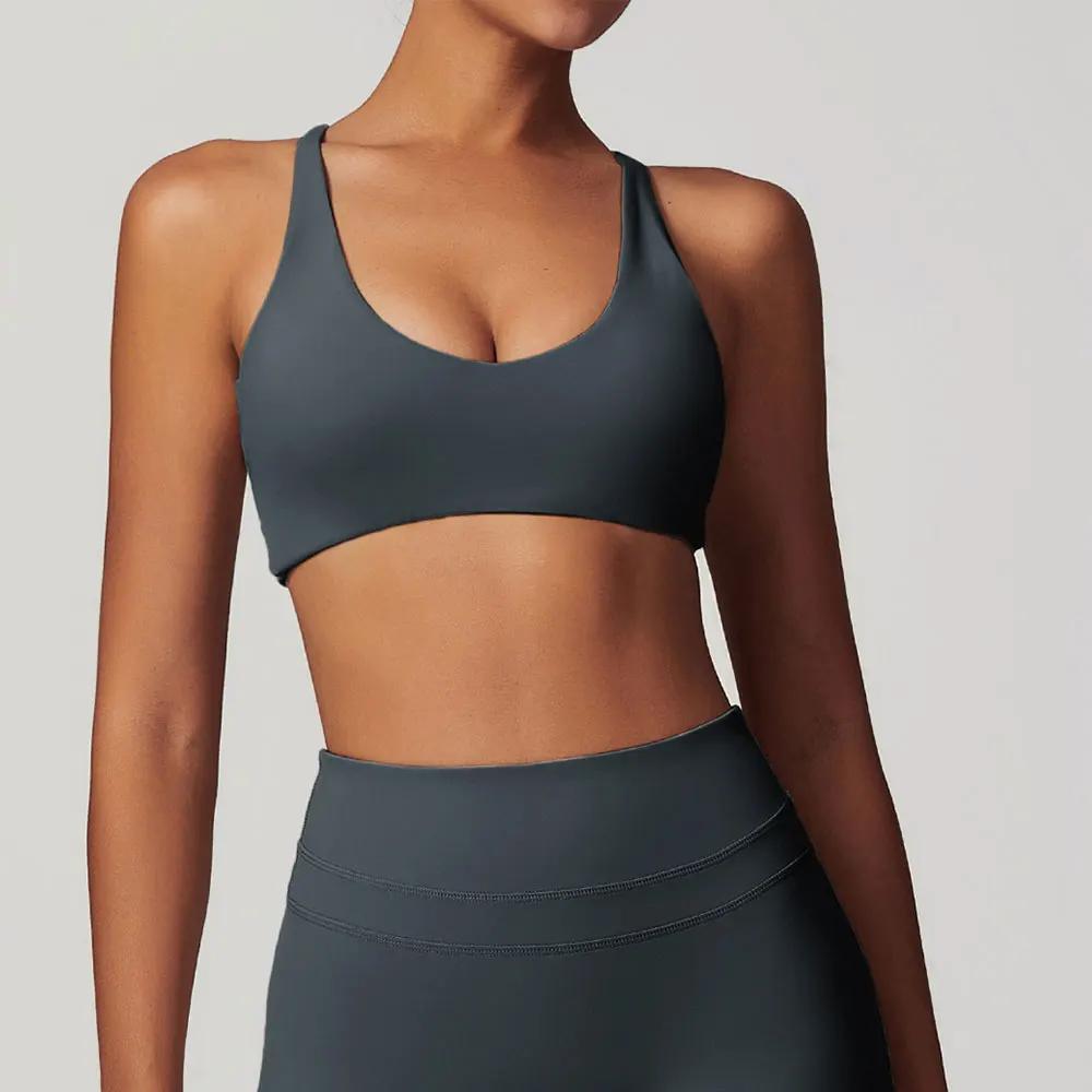 SWELTERING-Soutien-gorge de sport en nylon pour femme, sous-vêtement sexy entrecroisé et respirant p