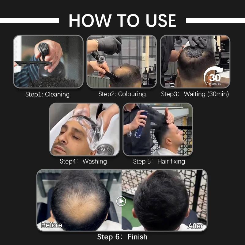 GINZO correcteur de cheveux pour hommes imperméable noir brun correcteur de calvitie crème amincisse