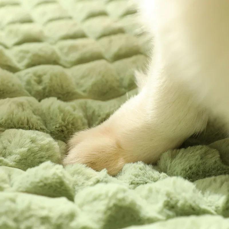 Lits apaisants pour chiens de petite et grande taille, tapis de luxe avec oreiller, housse amovible,