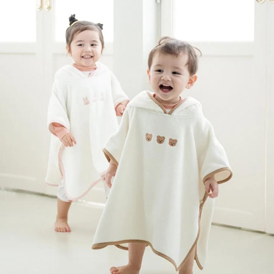 Serviette de bain à capuche en velours de corail doux pour bébé, peignoir pour enfant, mignon, Anima
