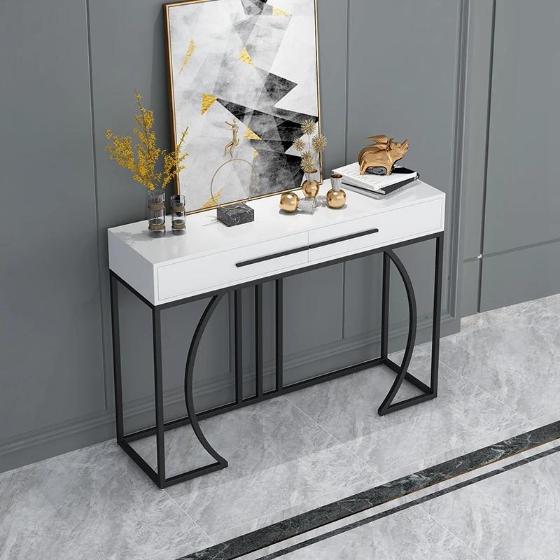 Table console italienne MELEntry en bois, meuble ultra-étroit, table d'entrée moderne et minimaliste
