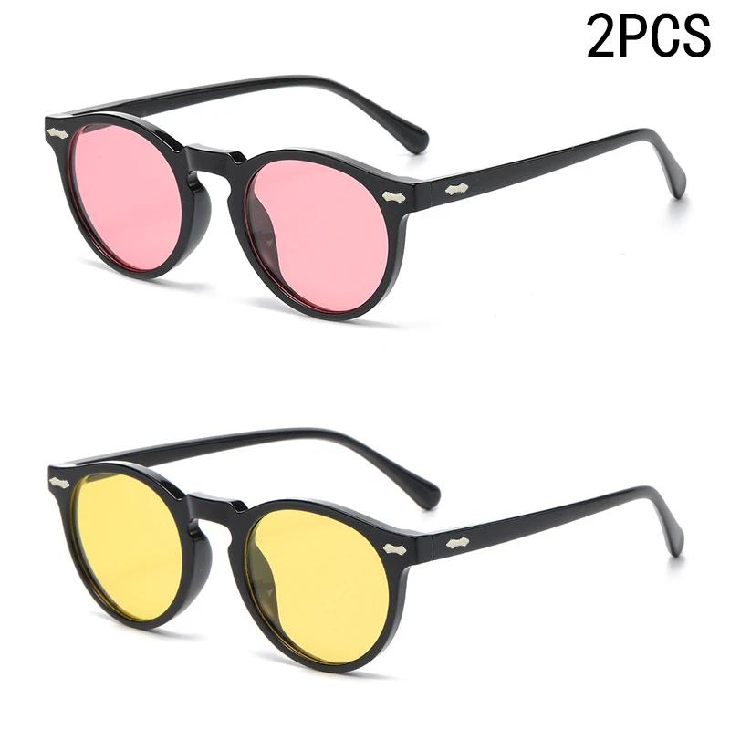2 pièces nouveau Style de lunettes rétro rondes mode Mita lunettes de soleil lunettes de soleil pers