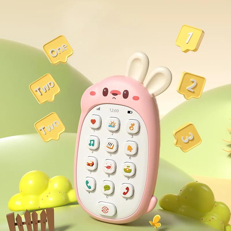 Jouets lapin pour enfants, téléphones mobiles, puzzle à croquer pour bébé, téléphone musical multifo