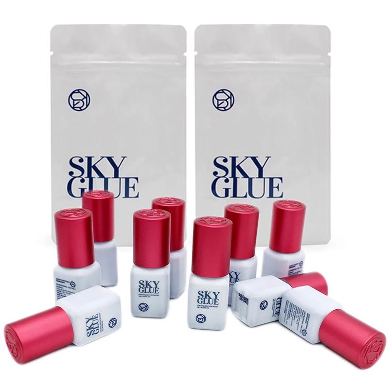 Brins de colle pour faux-cils, 10 bouteilles, fournitures d'extension coréennes, noir, rouge, bleu, 
