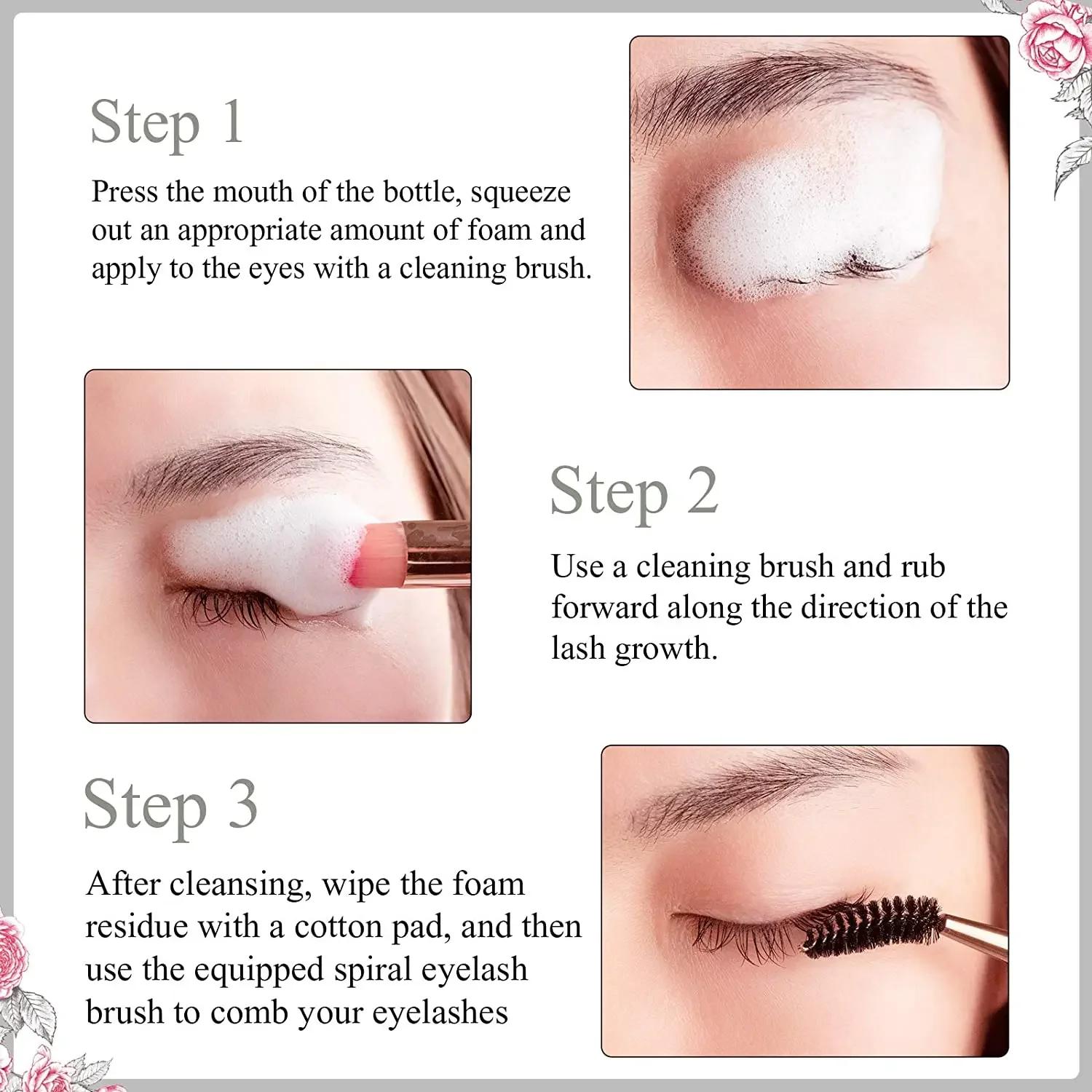 Kit de Mousse en mousse pour extensions de cils, 50ML, pour maquillage rapide, élimination de la col